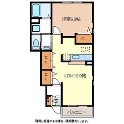 パレスティディオ長野Ｂ棟の物件間取画像